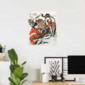 Japanse vrouw van Katsushika Hokusai Poster (Thuiskantoor)