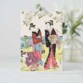 Japanse vrouwen (1783)  Woodblock Print Kaart (Staand voorkant)