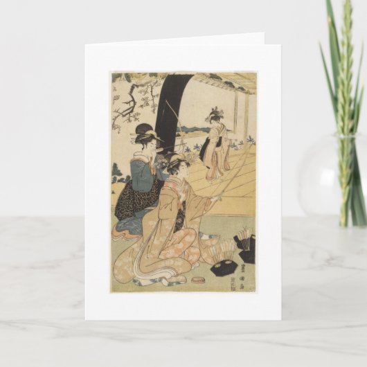 Japanse Vrouwen die boogschieten c. 1798 Kaart (Voorkant)