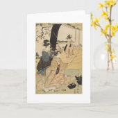 Japanse Vrouwen die boogschieten c. 1798 Kaart (Gele Bloem)