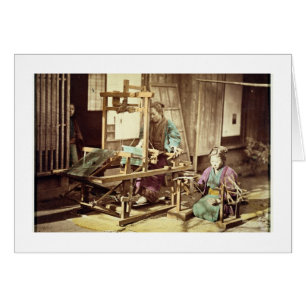 Japanse vrouwen die weven, c.1890 (met de hand gek