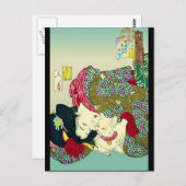 Japanse vrouwen en katten briefkaart (Voorkant / Achterkant)