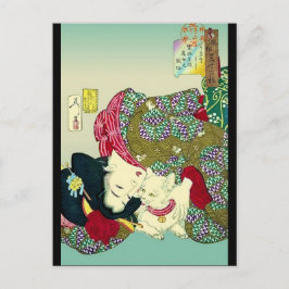 Japanse vrouwen en katten briefkaart