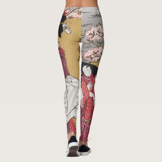  japanse vrouwen en kersenbloesems leggings (Achterkant)
