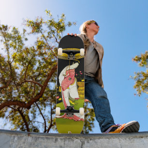 Japanse vrouwen in Kimono Achtergrond Dd Brand Persoonlijk Skateboard