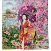 Japanse vrouwen in Kimono - Douchegordijn (Voorkant)