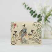 Japanse vrouwen in traditionele kleding briefkaart (Staand voorkant)
