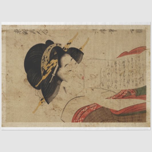 Japanse vrouwen lezen Letter-ukiyo-stijl Tissuepapier (Voorkant)