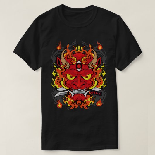 Japanse Vuurdraak Kunstontwerp T-shirt (Design voorkant)