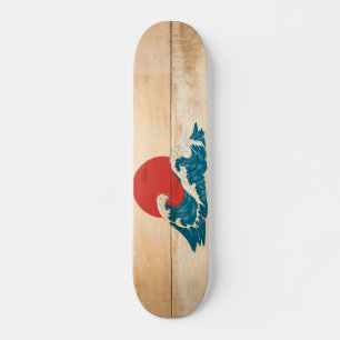 Japanse waaierskateboarden op hout persoonlijk skateboard