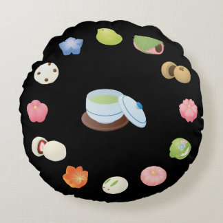 Japanse Wagashi Sweets Rond Kussen