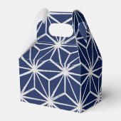 Japanse wagen asanoha geometrisch blauw wit bedankdoosjes (Achterkant)