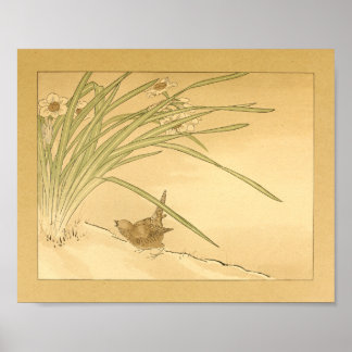 Japanse Wall Art Bird Poster