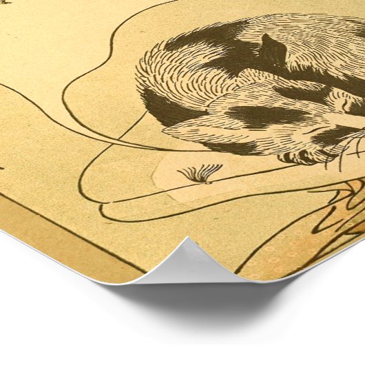  Japanse wandkunstkat Poster (Hoek)