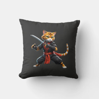 Japanse Warrior Ninja Cat T-shirt Kussen