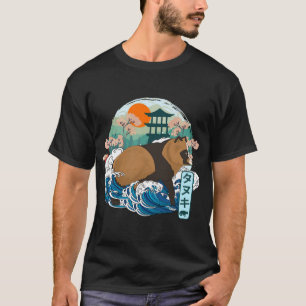 Japanse wasbeerhond Great Wave Kanagawa Japan Vin T-shirt