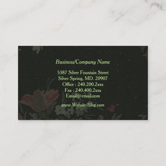 Japanse Washi interieurontwerper Visitekaartje (Achterkant)