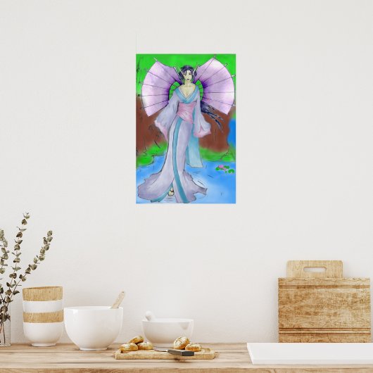 Japanse waterafdruk poster (Keuken)