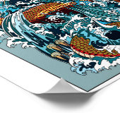 Japanse waterdraak. Illustratie Poster (Hoek)
