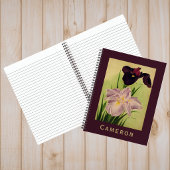 Japanse Wateriris Vintage Botanische Monogram Notitieboek
