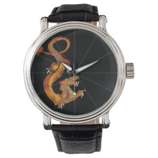 Japanse waterkleur Dragon Design Horloge