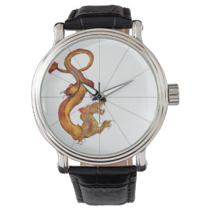 Japanse waterkleur Dragon Design Horloge