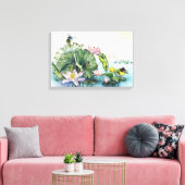 Japanse waterlelies en lotusbloemen canvas afdruk (Insitu (Woonkamer))