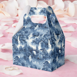 Japanse watertuin in een blauw wit porselein bedankdoosjes