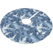 Japanse watertuin in een blauw wit porselein kerstboom rok (Gekanteld)