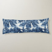 Japanse watertuin in een blauw wit porselein lichaamskussen (Achterkant)