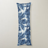 Japanse watertuin in een blauw wit porselein lichaamskussen (Achterkant (Verticaal))