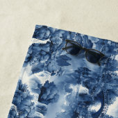 Japanse watertuin in een blauw wit porselein strandlaken (In situ)