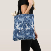 Japanse watertuin in een blauw wit porselein tote bag (Dichtbij)