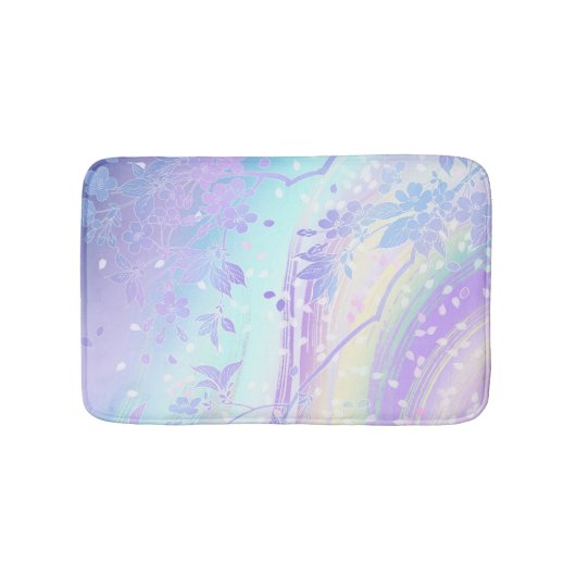 Japanse waterval Art Lavender Blauwgroen Aqua Flor Badmat (Voorkant)