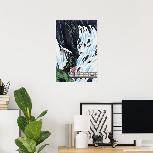 Japanse waterval  kunst poster (Thuiskantoor)