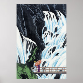 Japanse waterval  kunst poster