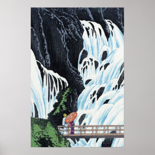 Japanse waterval kunst poster