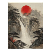 Japanse Waterval Zen Art Print Muurdecoratie Perfect Poster (Voorkant)