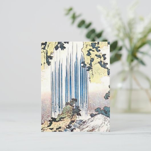 Japanse watervalillustratie briefkaart (Staand voorkant)