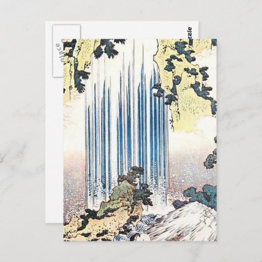 Japanse watervalillustratie briefkaart (Voorkant / Achterkant)