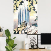 Japanse watervalillustratie poster (Thuiskantoor)