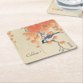 Japanse Waterverf  afdrukken met vogel Kartonnen Onderzetters (Schuin)