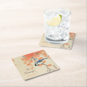 Japanse Waterverf  afdrukken met vogel Kartonnen Onderzetters (Insitu)