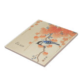  Japanse Waterverf afdrukken met vogel Tegeltje (Zijkant)