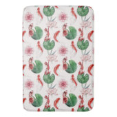 Japanse Waterverf Art Koi Fish Lotus Lily Pad Badmat (Voorkant Verticaal)