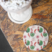 Japanse Waterverf Art Koi Fish Lotus Lily Pad Ronde Kartonnen Onderzetter