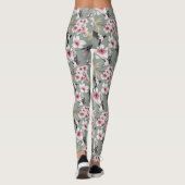 Japanse Waterverf Art Sakura Blossom Swallow Leggings (Achterkant)