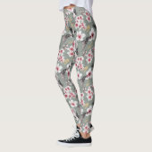 Japanse Waterverf Art Sakura Blossom Swallow Leggings (Links)