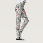Japanse Waterverf Art Sakura Blossom Swallow Leggings (Rechts)