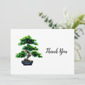 Japanse Waterverf Bonsai-boom Bedankkaart (Staand voorkant)